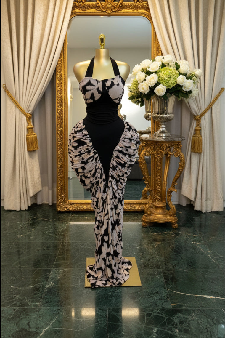 Patchwork Bodycon Maxi Dress