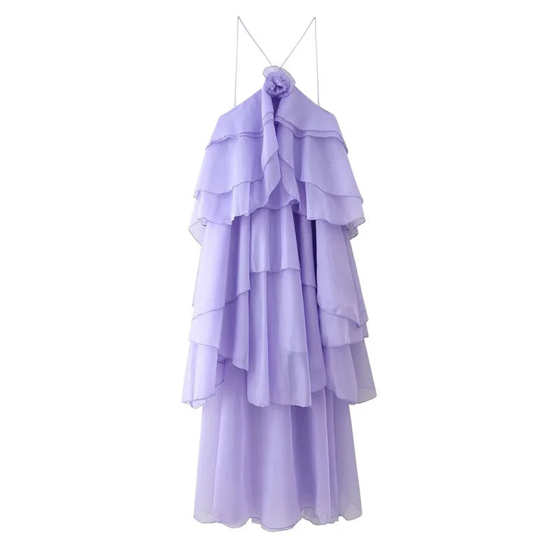Loose Sleeveless Ruffles Ball Gown Dress
