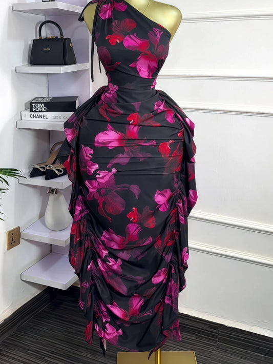 One Shoulder Bodycon Maxi Dress