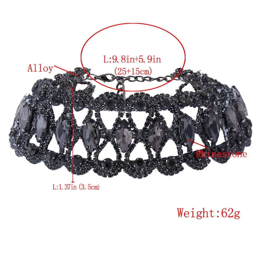 Rhinestone Chunky Choker Necklace