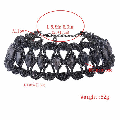 Rhinestone Chunky Choker Necklace