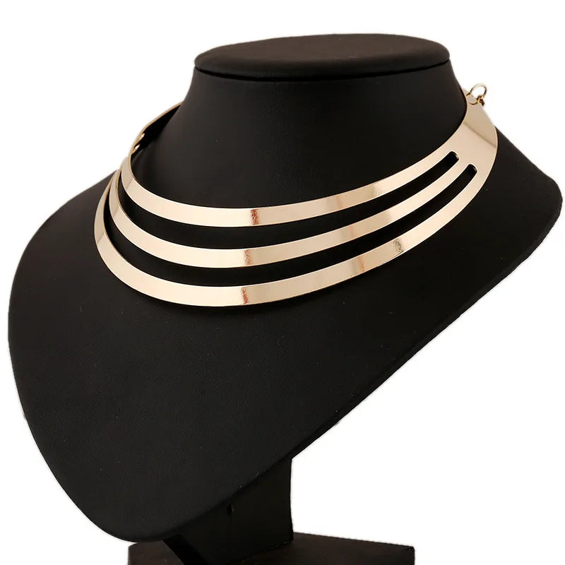 Multilayer Gold Statement Necklace