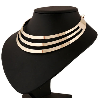 Multilayer Gold Statement Necklace