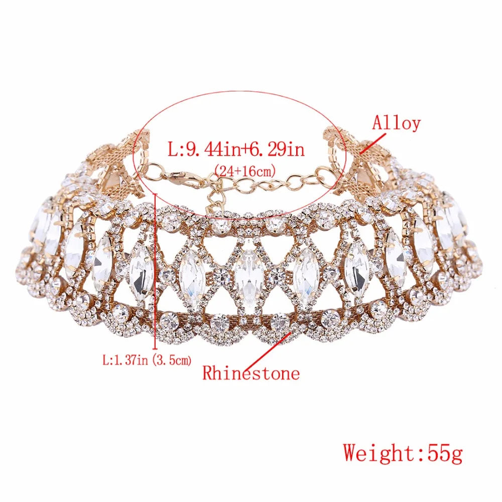 Rhinestone Chunky Choker Necklace