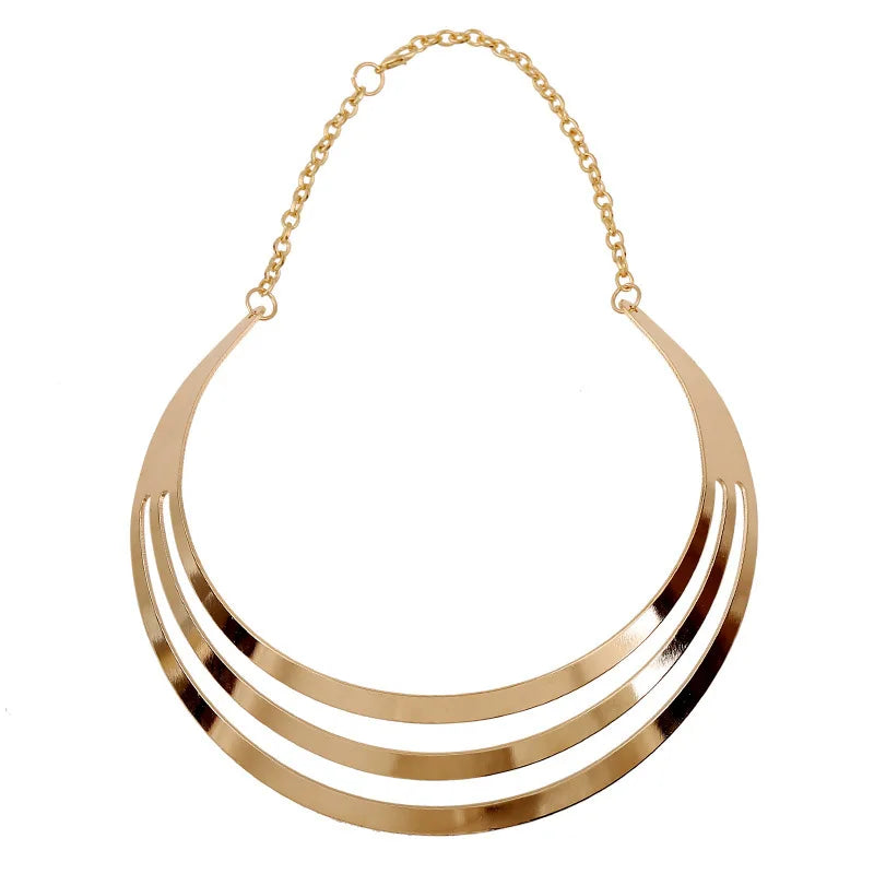 Multilayer Gold Statement Necklace