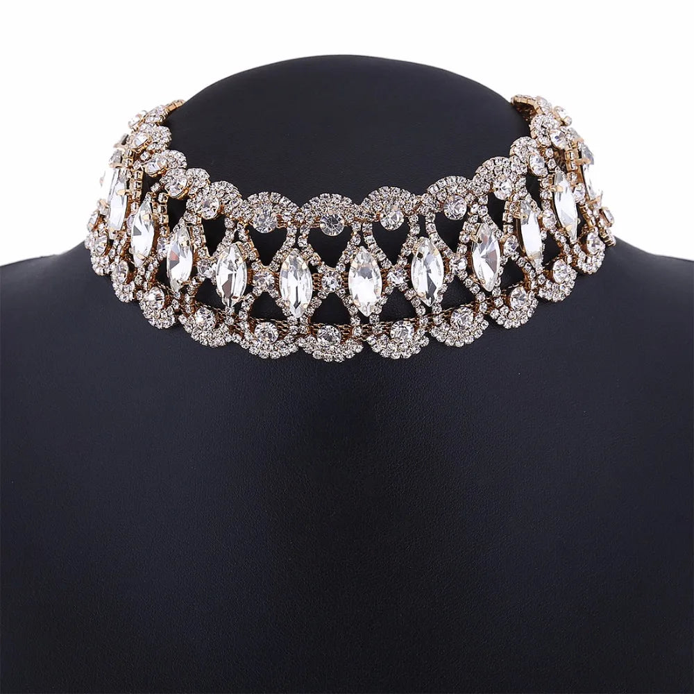 Rhinestone Chunky Choker Necklace