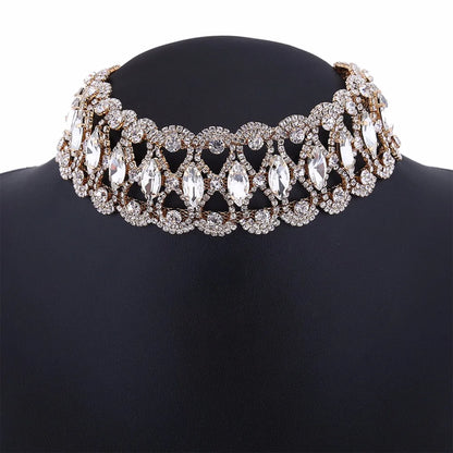 Rhinestone Chunky Choker Necklace