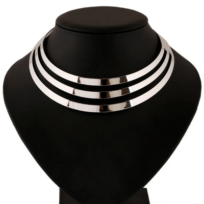 Multilayer Gold Statement Necklace