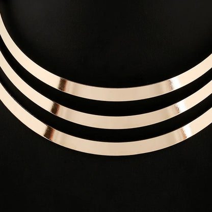 Multilayer Gold Statement Necklace