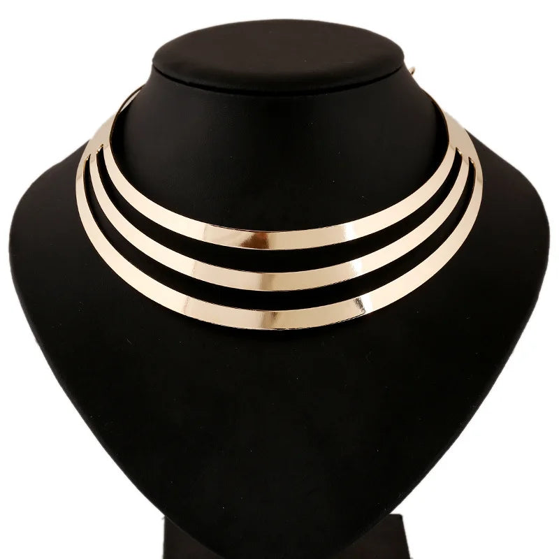Multilayer Gold Statement Necklace