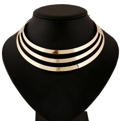 Multilayer Gold Statement Necklace