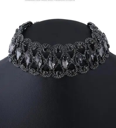 Rhinestone Chunky Choker Necklace
