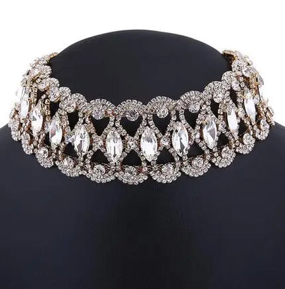Rhinestone Chunky Choker Necklace