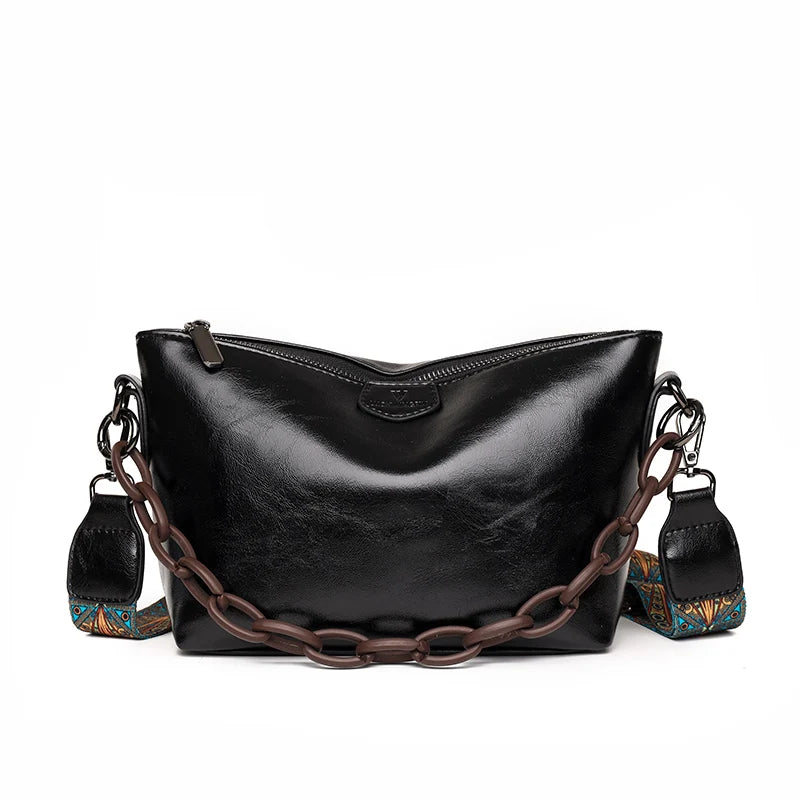 Genuine Cowhide Crossbody Bag