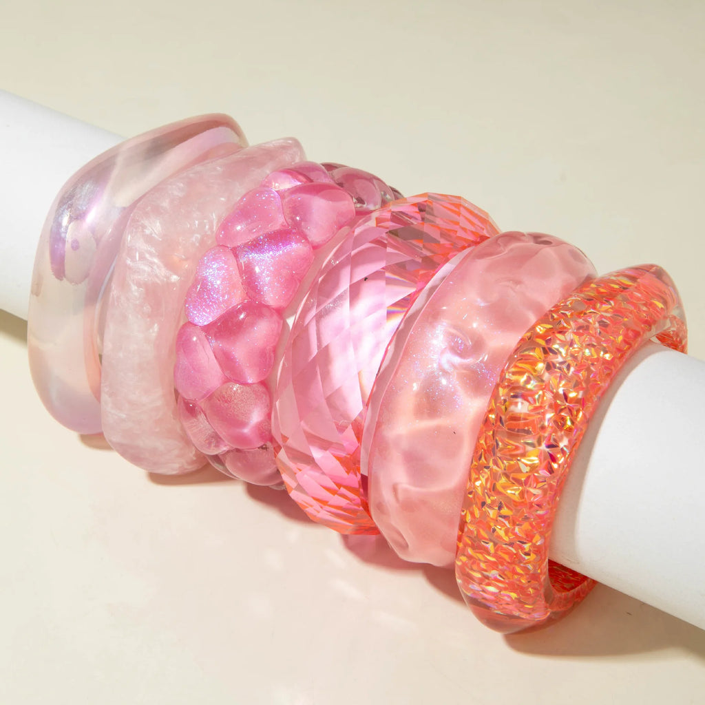 Pink Twisted Resin Bangle