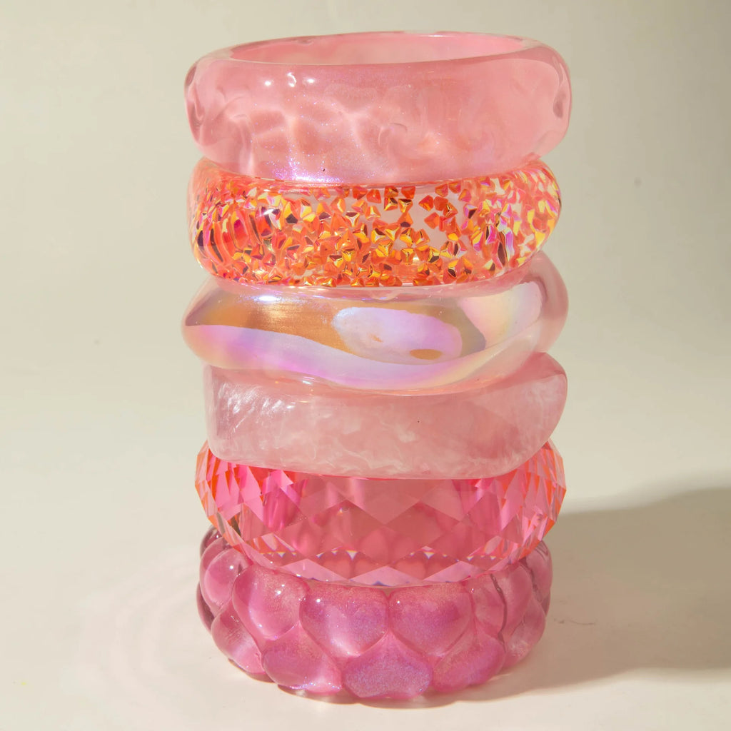 Pink Twisted Resin Bangle