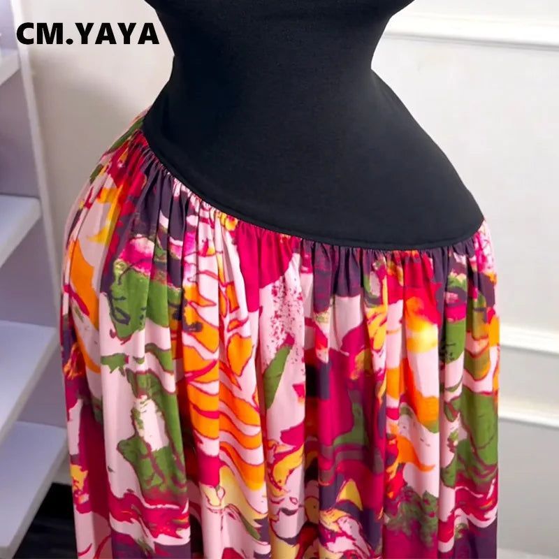 Printed Patchwork Maxi Dress