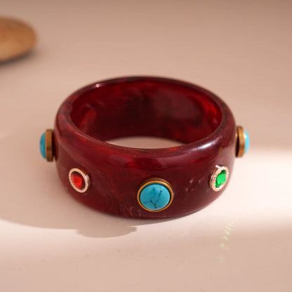 Red Chunky Resin Bangle