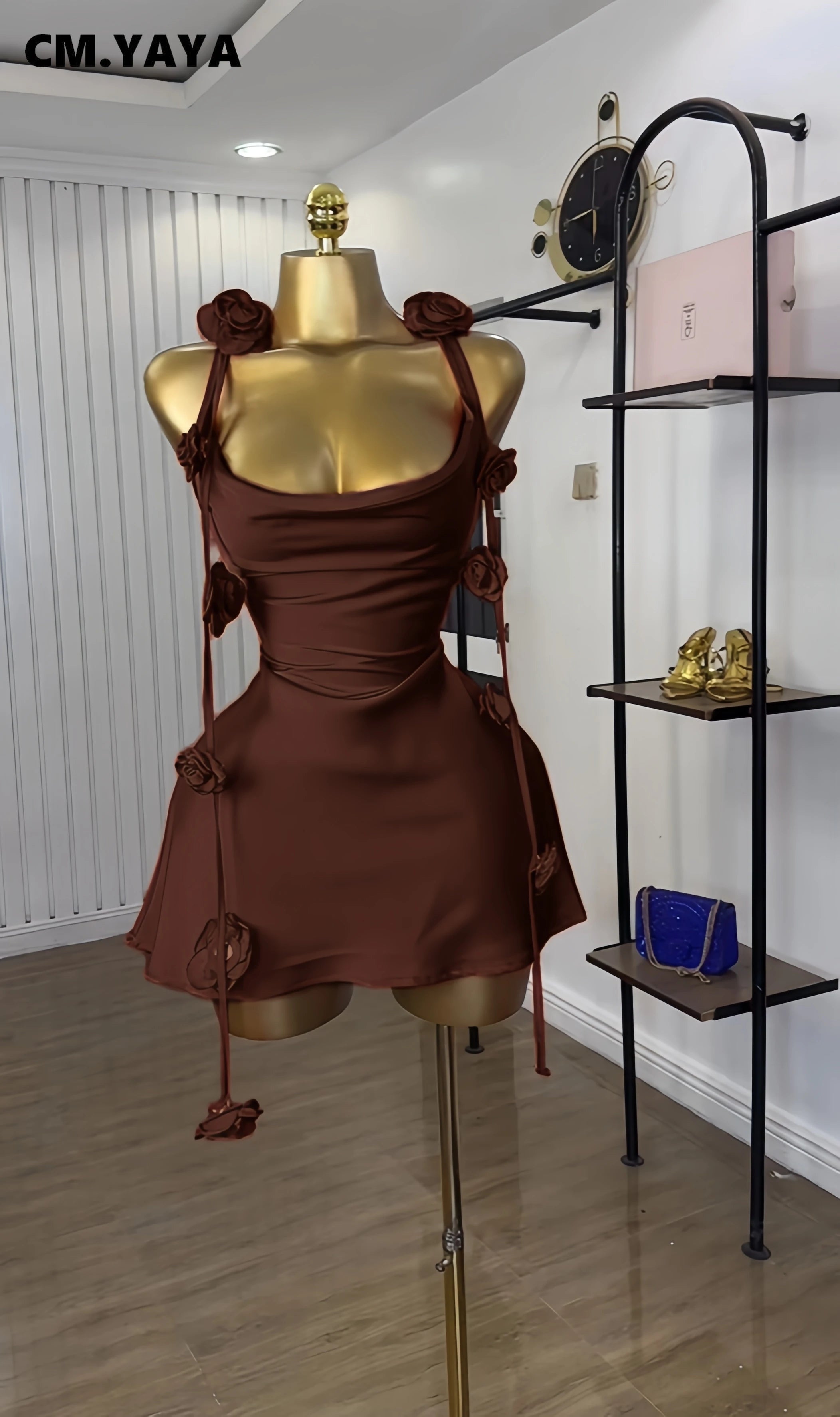 Floral Applique Midi Dress