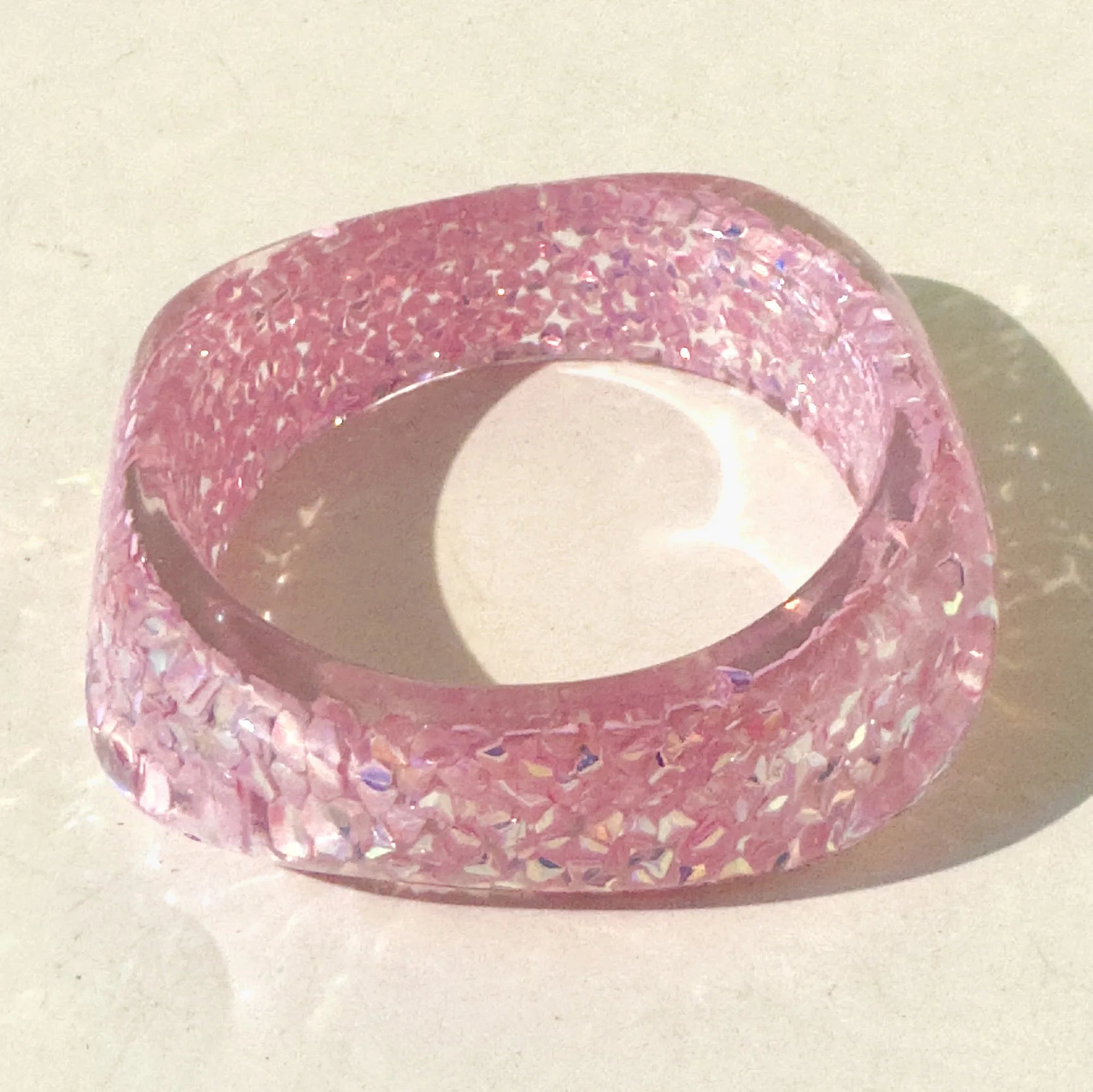 Pink Twisted Resin Bangle