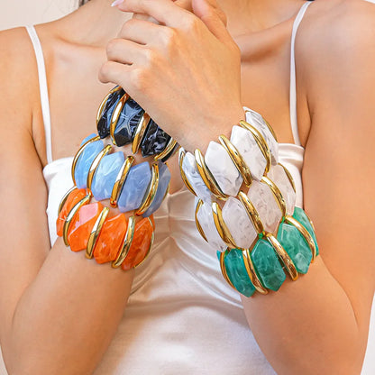 Geometric Rhombus Acrylic Bangle