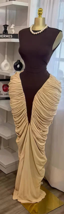 Lace Up Smock Maxi Dress