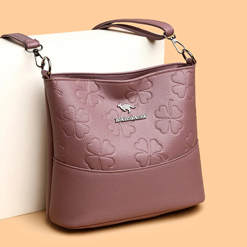 Luxury Check Print Bucket Bag