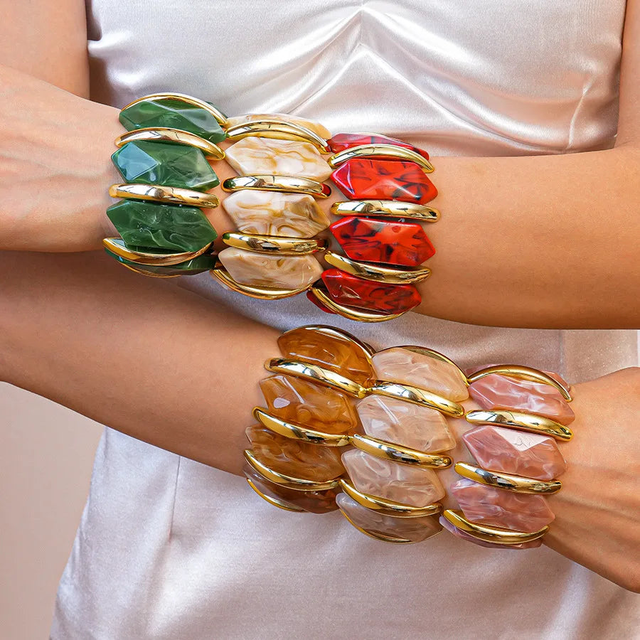 Geometric Rhombus Acrylic Bangle