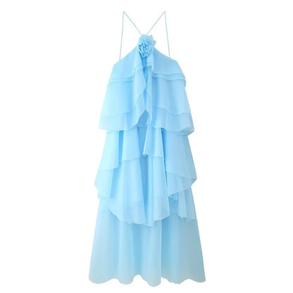 Loose Sleeveless Ruffles Ball Gown Dress