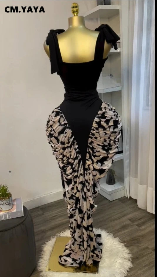 Patchwork Bodycon Maxi Dress