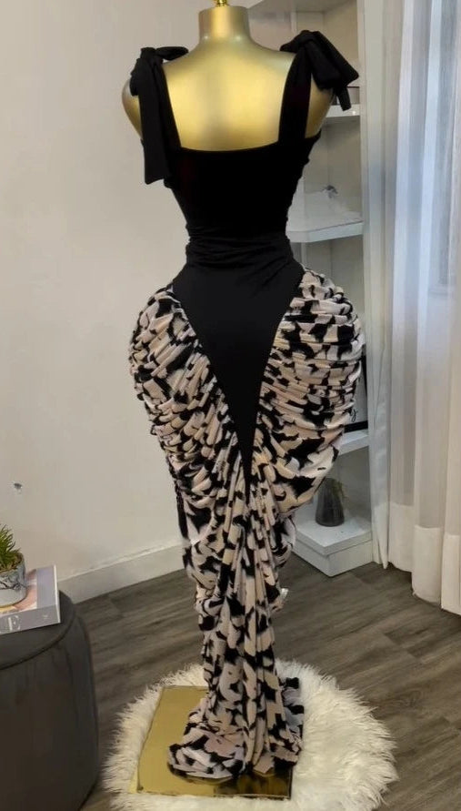 Patchwork Bodycon Maxi Dress