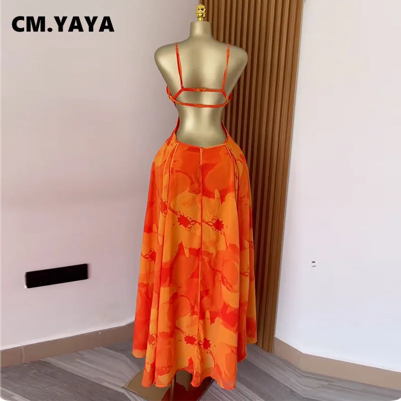 Floral Backless Maxi Dress