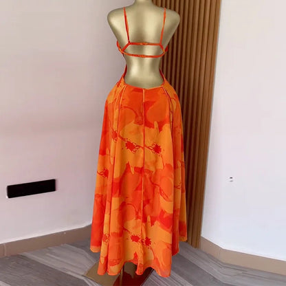 Floral Backless Maxi Dress