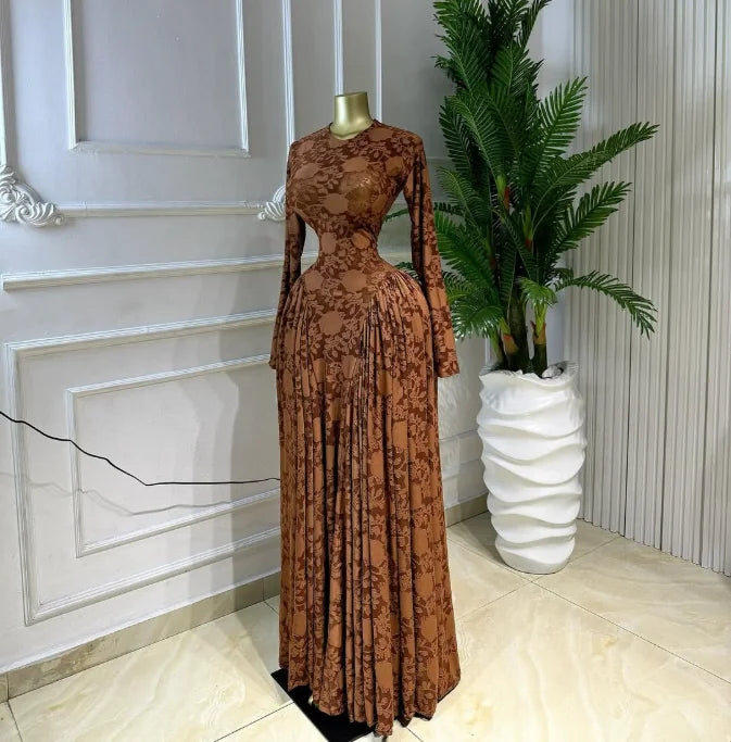 Pleated A Line Maxi Dress