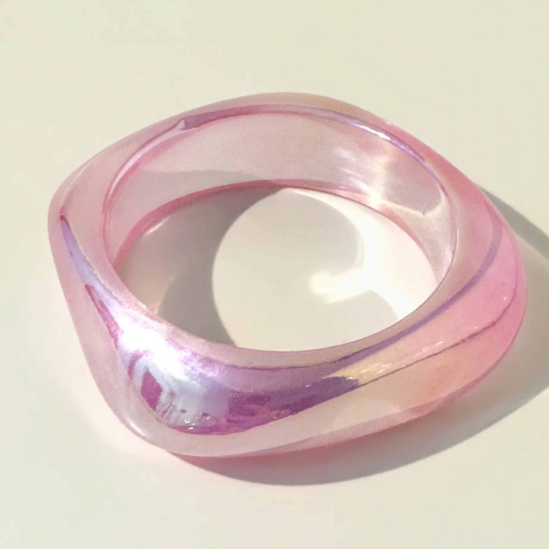 Pink Twisted Resin Bangle