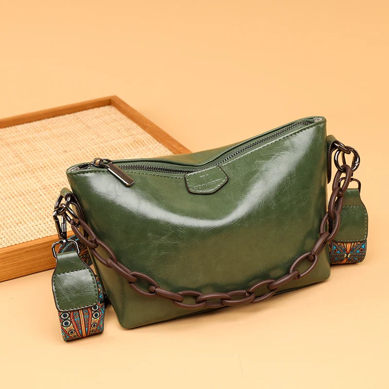 Genuine Cowhide Crossbody Bag