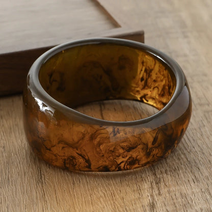 Brown Resin Geometric Bangle