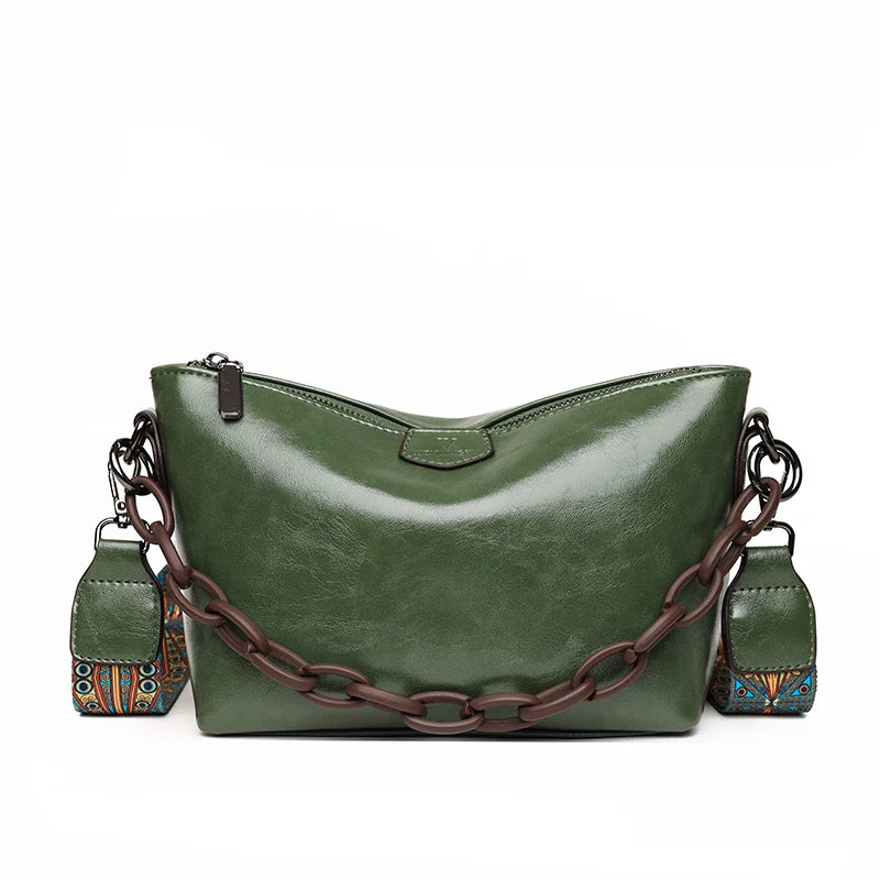Genuine Cowhide Crossbody Bag