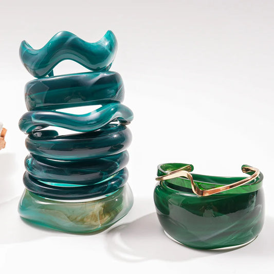 Blue Green Wave Bangle