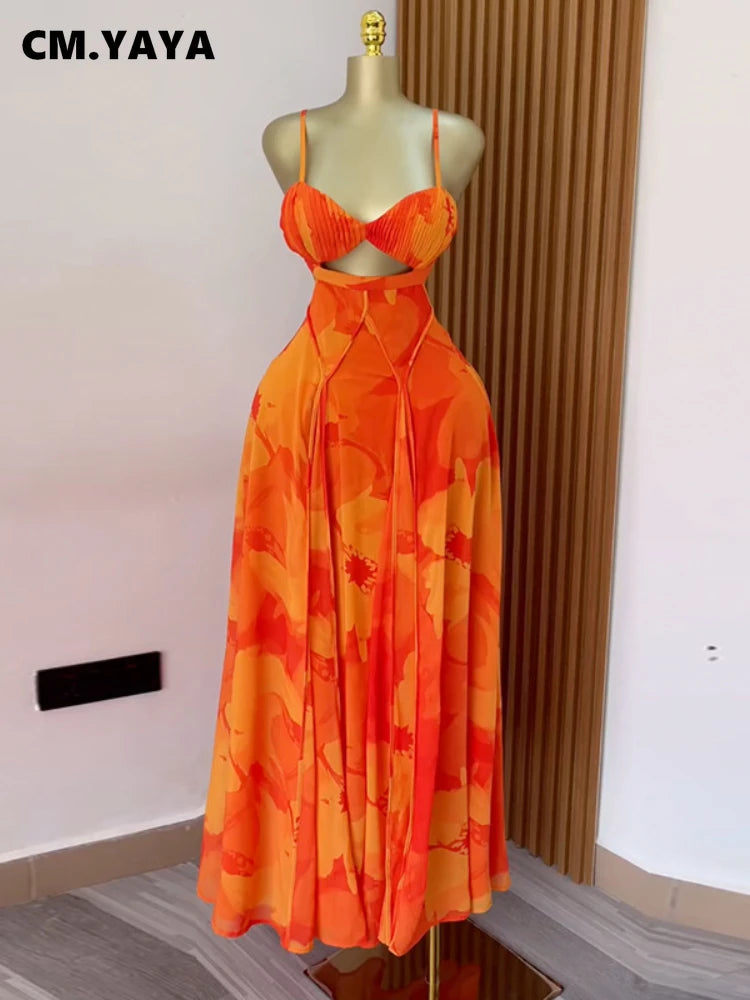 Floral Backless Maxi Dress