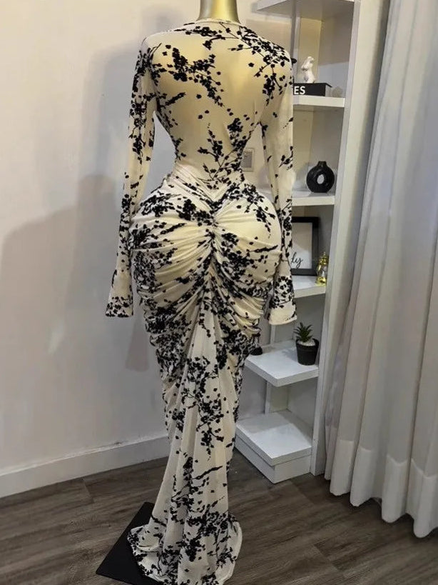 Mesh Bodycon Maxi Dress