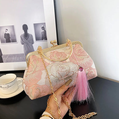 Vintage Embroidered Tote Bag