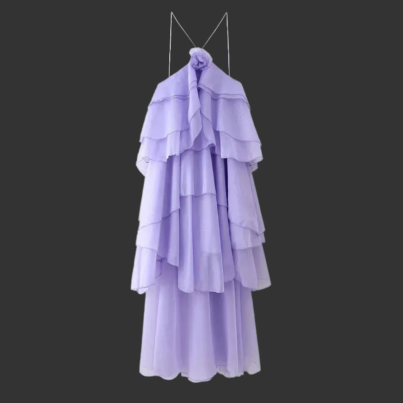 Loose Sleeveless Ruffles Ball Gown Dress