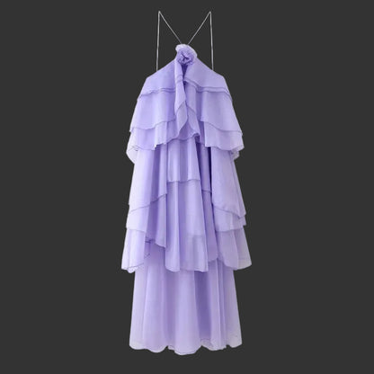 Loose Sleeveless Ruffles Ball Gown Dress