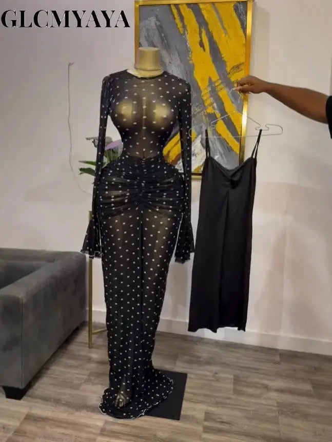 Mesh Bodycon Maxi Dress