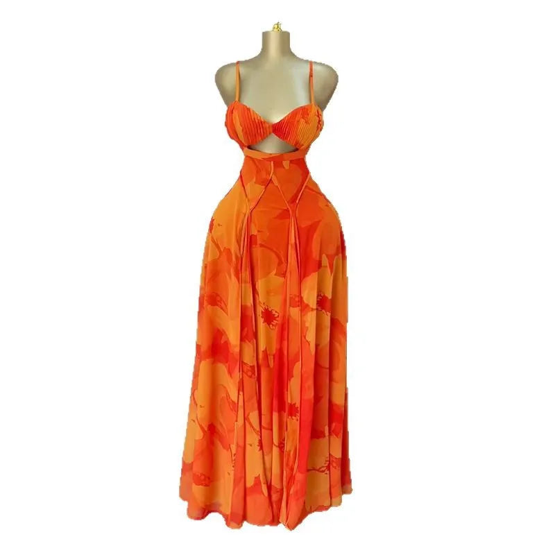 Floral Backless Maxi Dress