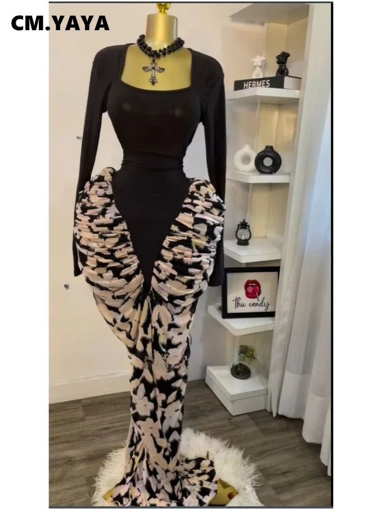 Patchwork Bodycon Maxi Dress