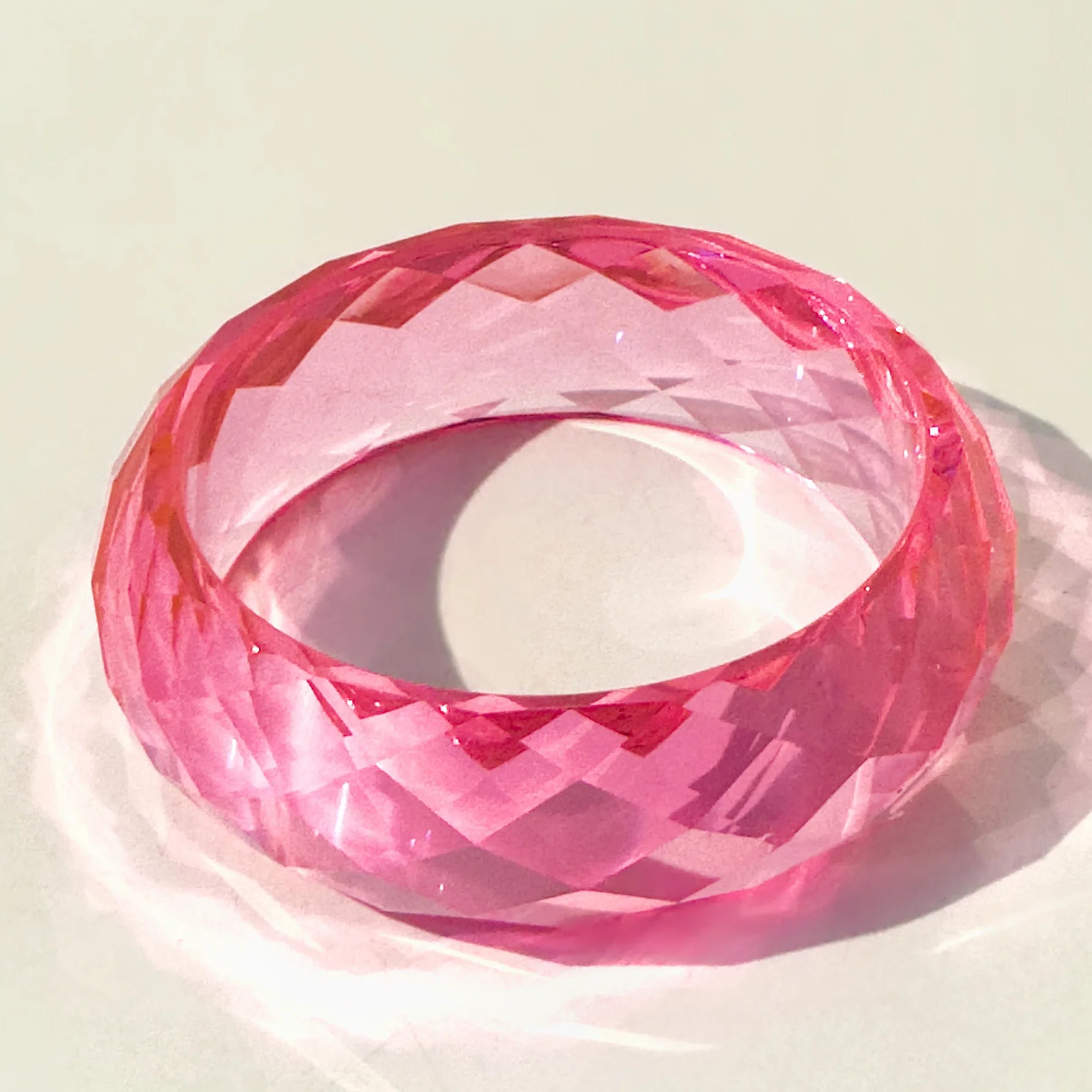 Pink Twisted Resin Bangle