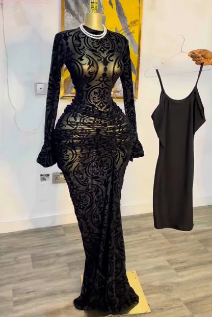 Mesh Bodycon Maxi Dress