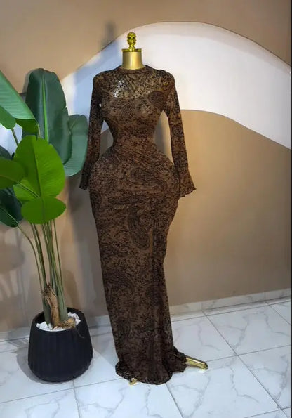 Mesh Bodycon Maxi Dress
